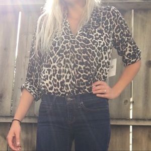 NWT CHAUS leopard print dress top