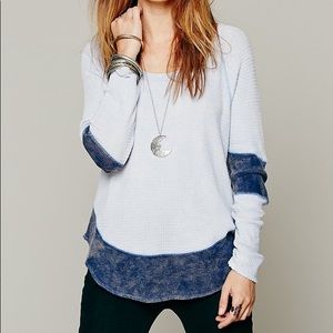 Free People Diamond Dozen Thermal - Blue, S