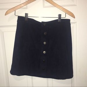 Navy suede skirt