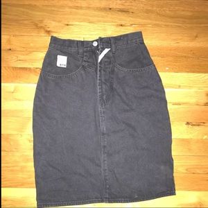 Vintage Black Denim Pencil Skirt!