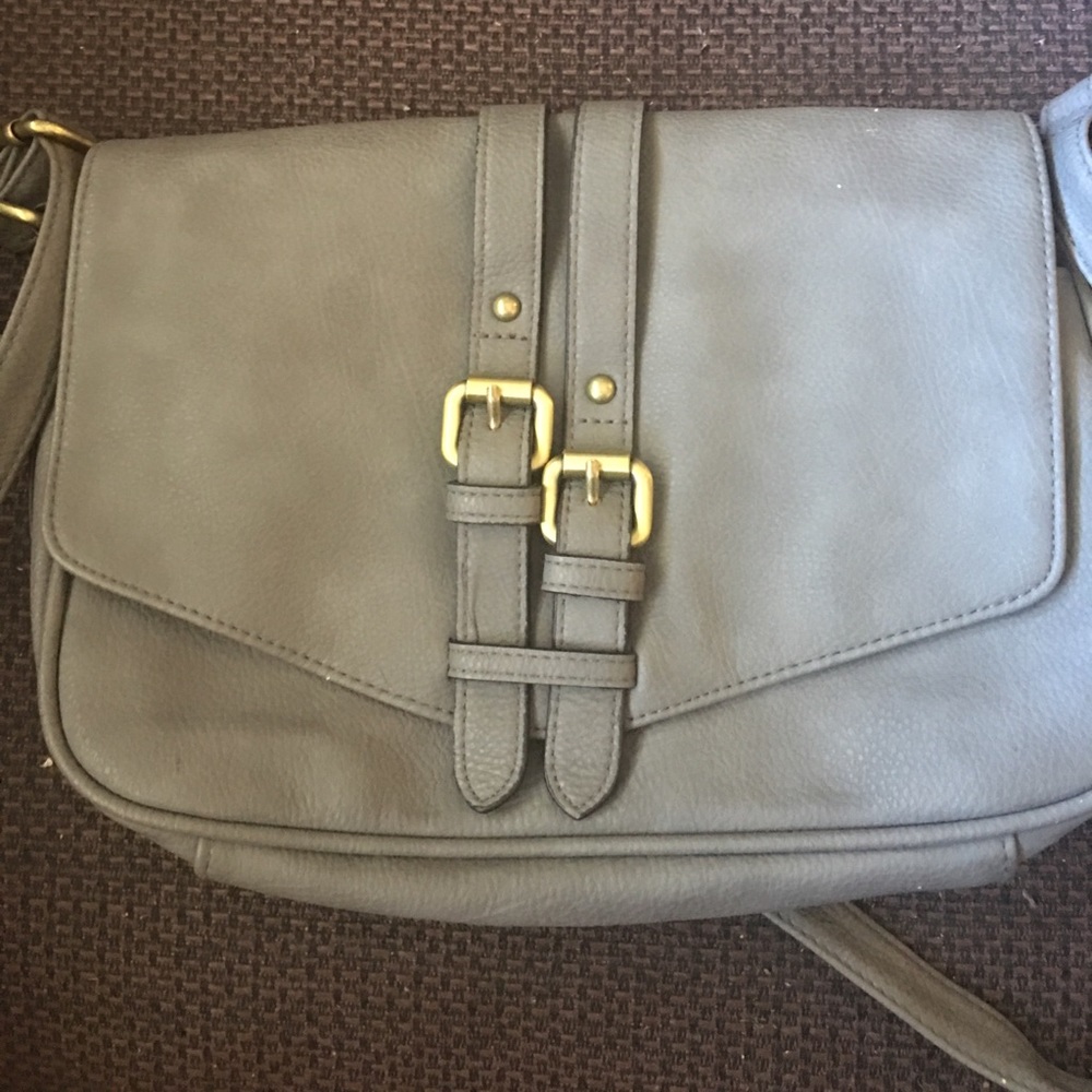 Grey cross body purse