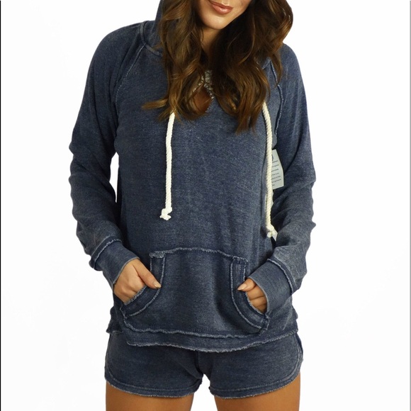 Vintage Havana Deep Navy Burnout Two Piece Sweat - Picture 2 of 6