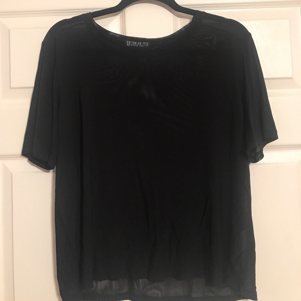 COTTON ON NET BLACK TEE NEVER WORN