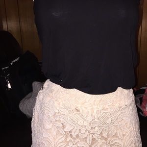 Forever 21 Cream Lace Shorts, Medium