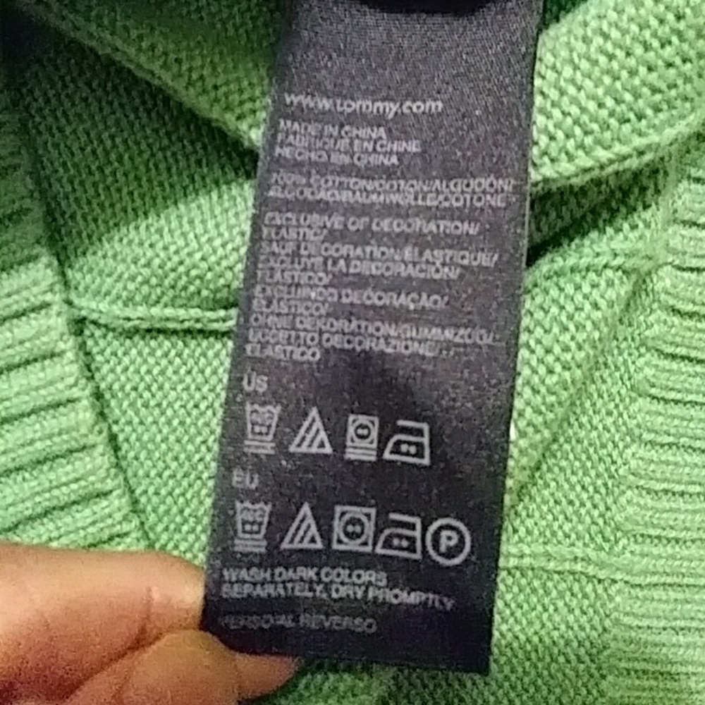 ❤HP❤ EUC Tommy Hilfiger Green V-Neck Sweater - Picture 4 of 4