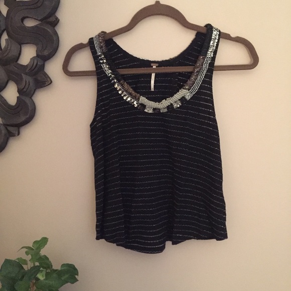 Free People Top With Beading - Picture 1 of 3