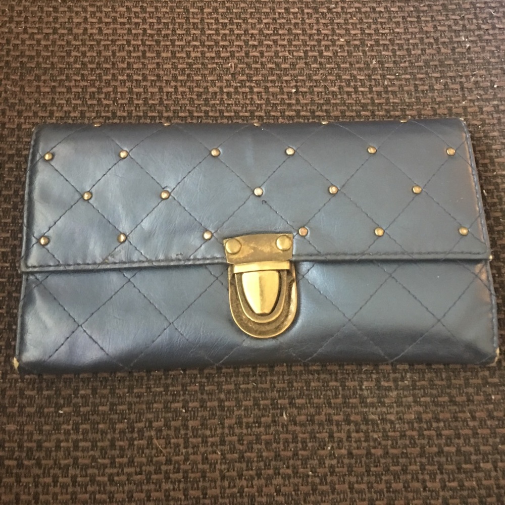 Blue and gold detailed wallet