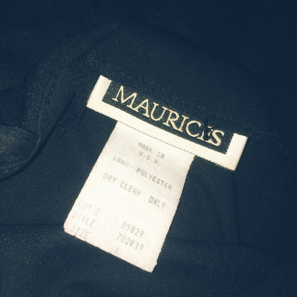 Vintage 90s Maurice's Embroidered Black Slip Dress - Picture 5 of 5