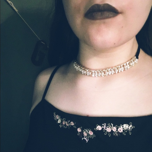 Vintage 90s Maurice's Embroidered Black Slip Dress - Picture 2 of 5