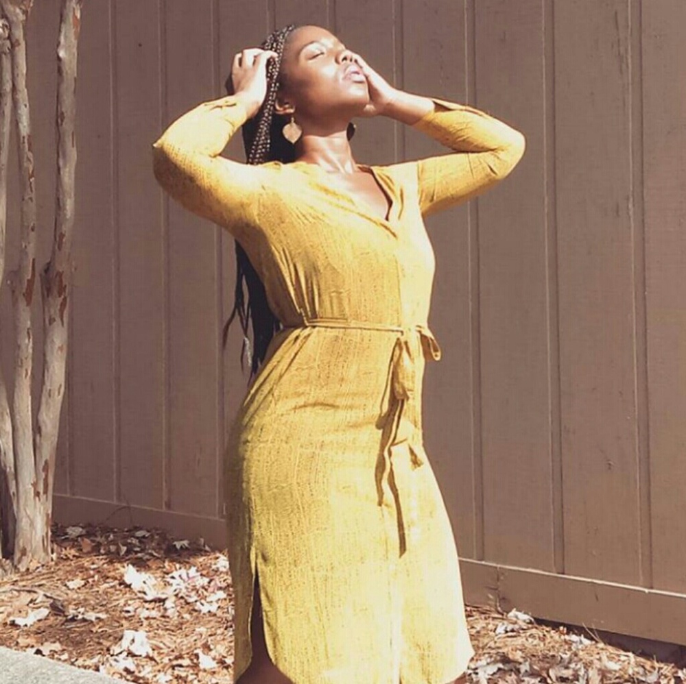Long, Olive Green dress