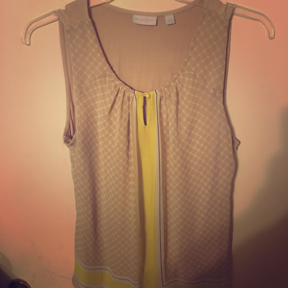 Yellow and tan blouse