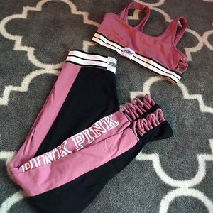 VS Pink sports bra + leggings combo