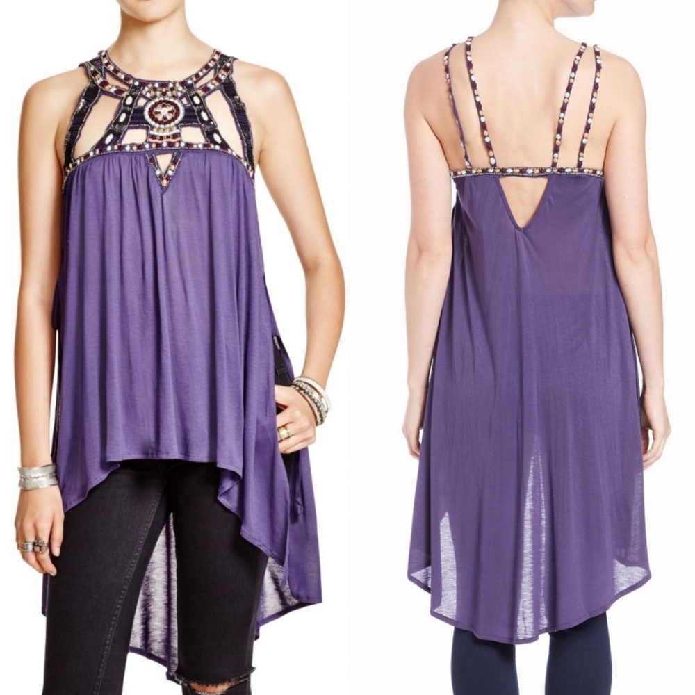 ⚘HP⚘NWT Free People Vision Quest Embellished Tunic