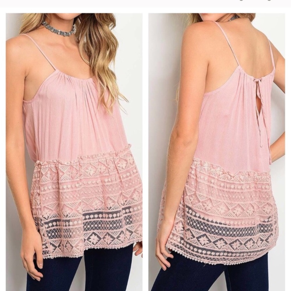 Pink Lace Tank