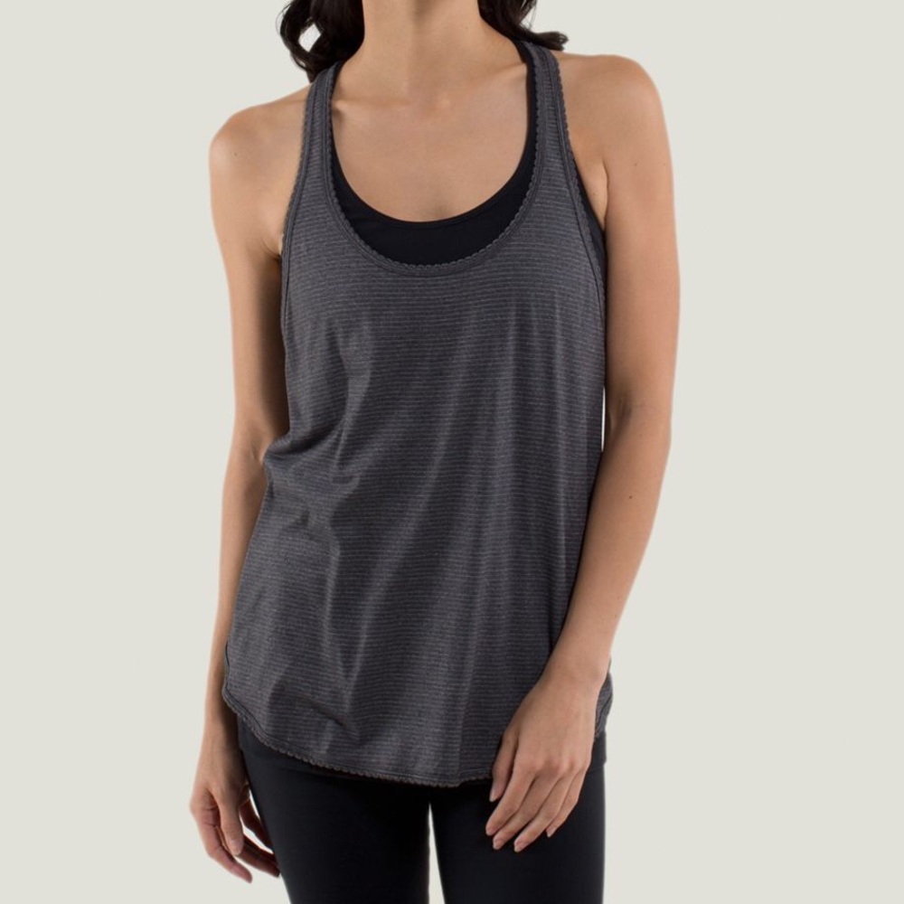 Lululemon 105 F Singlet Heathered Black/ Silver