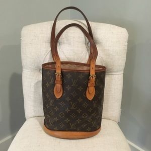 Authentic Louis Vuitton Monogram Petite Bucket Bag