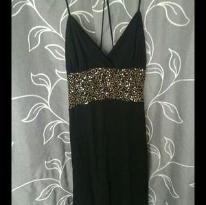 Sexy Black Dress w/Gold Accent