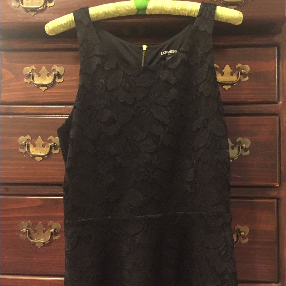 Express black lace peplum blouse