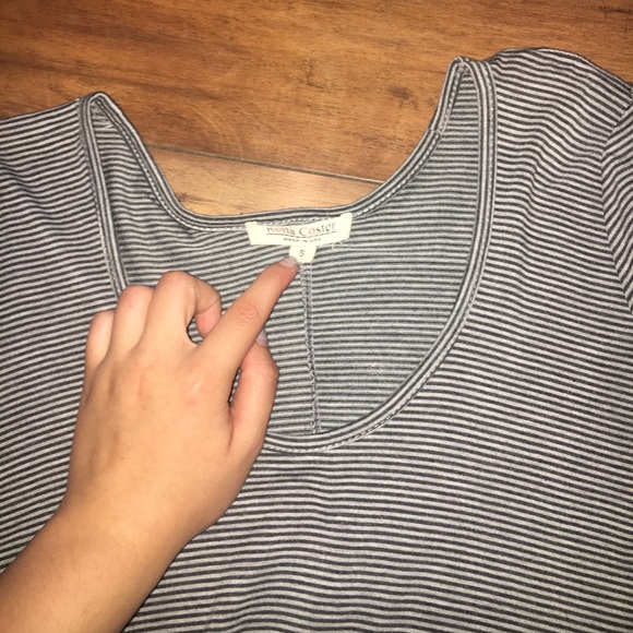 Vintage Black and Gray Striped Dress - Picture 3 of 4