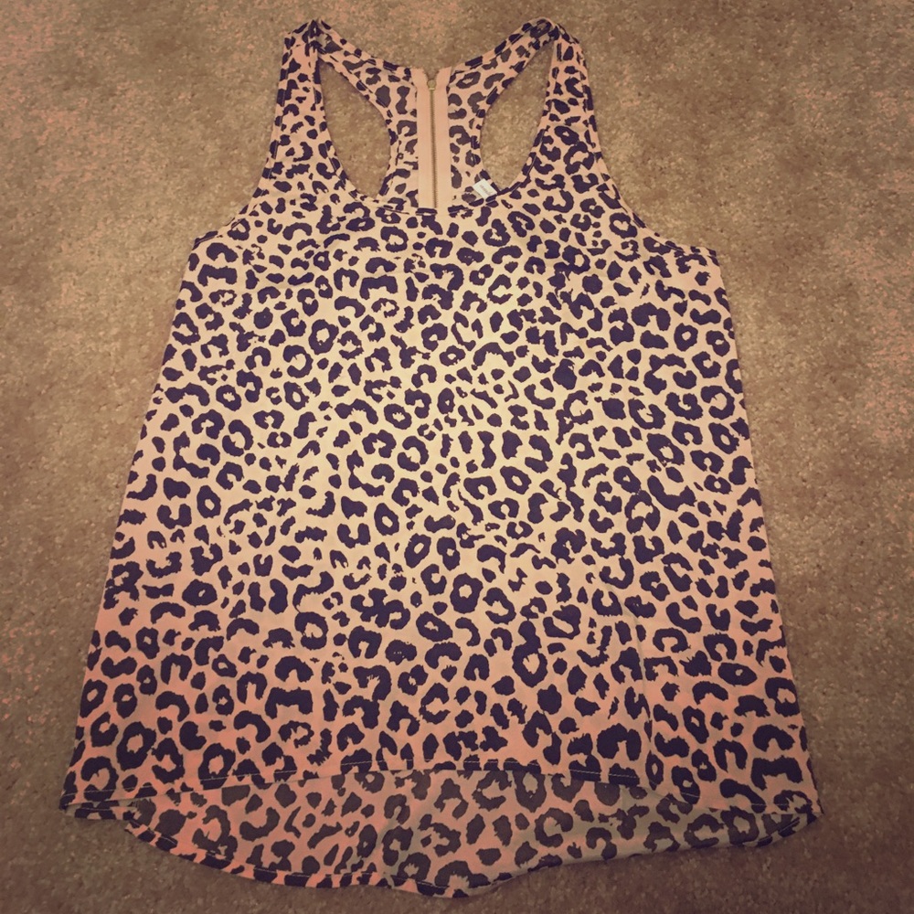 Cheetah chiffon tank