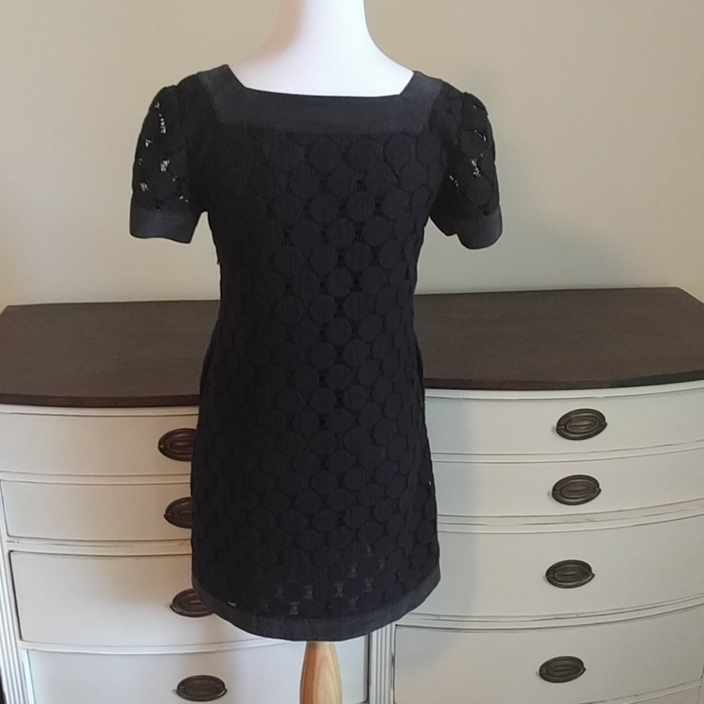 Laundry crotchet like lace like little black polka dot dress - Picture 3 of 5