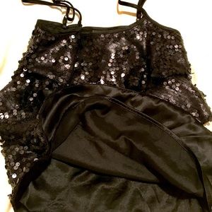 H&M black sequin top, size small, new without tags