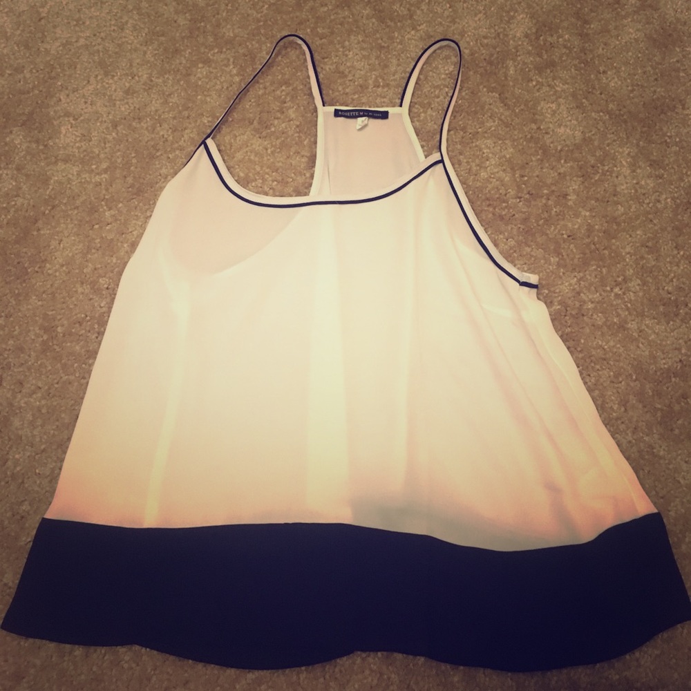 Color block cropped chiffon tank