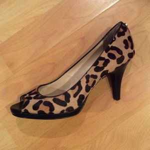 Calf hair Calvin Klein Peep Toe Pumps