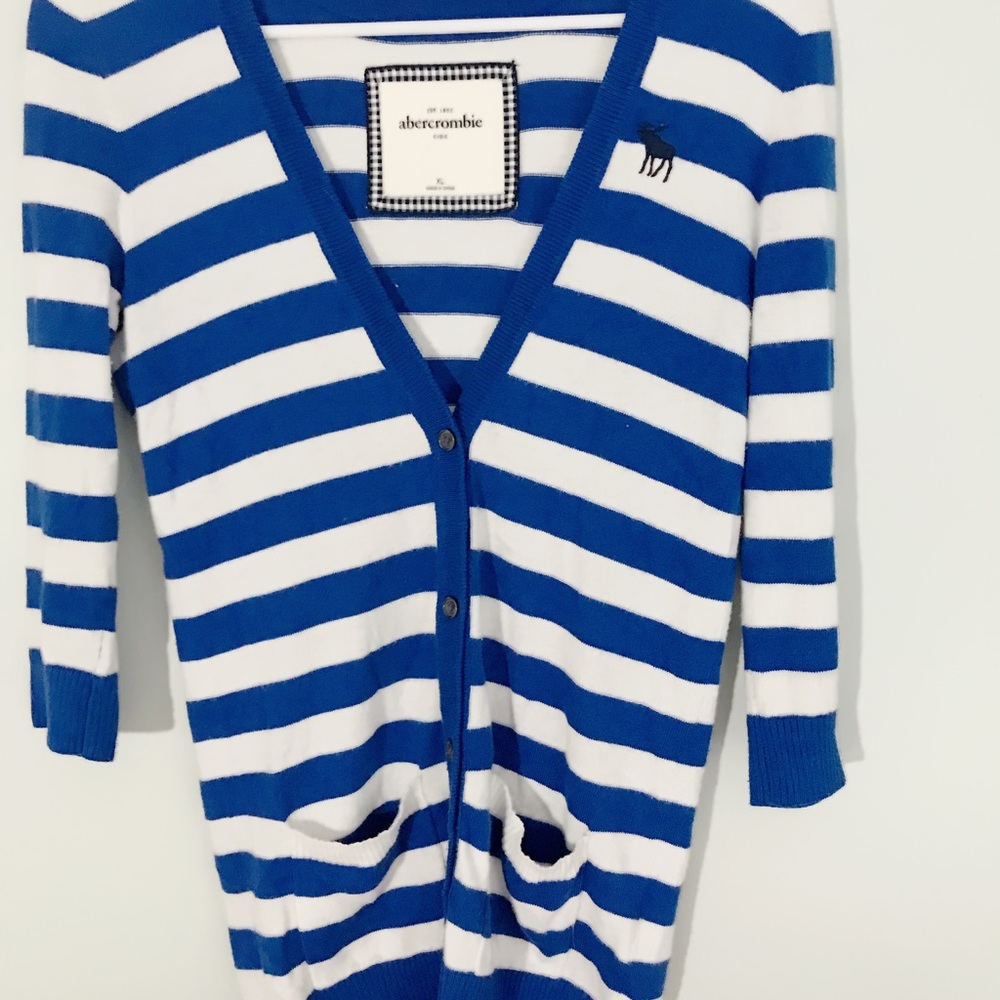 Blue striped cardigan