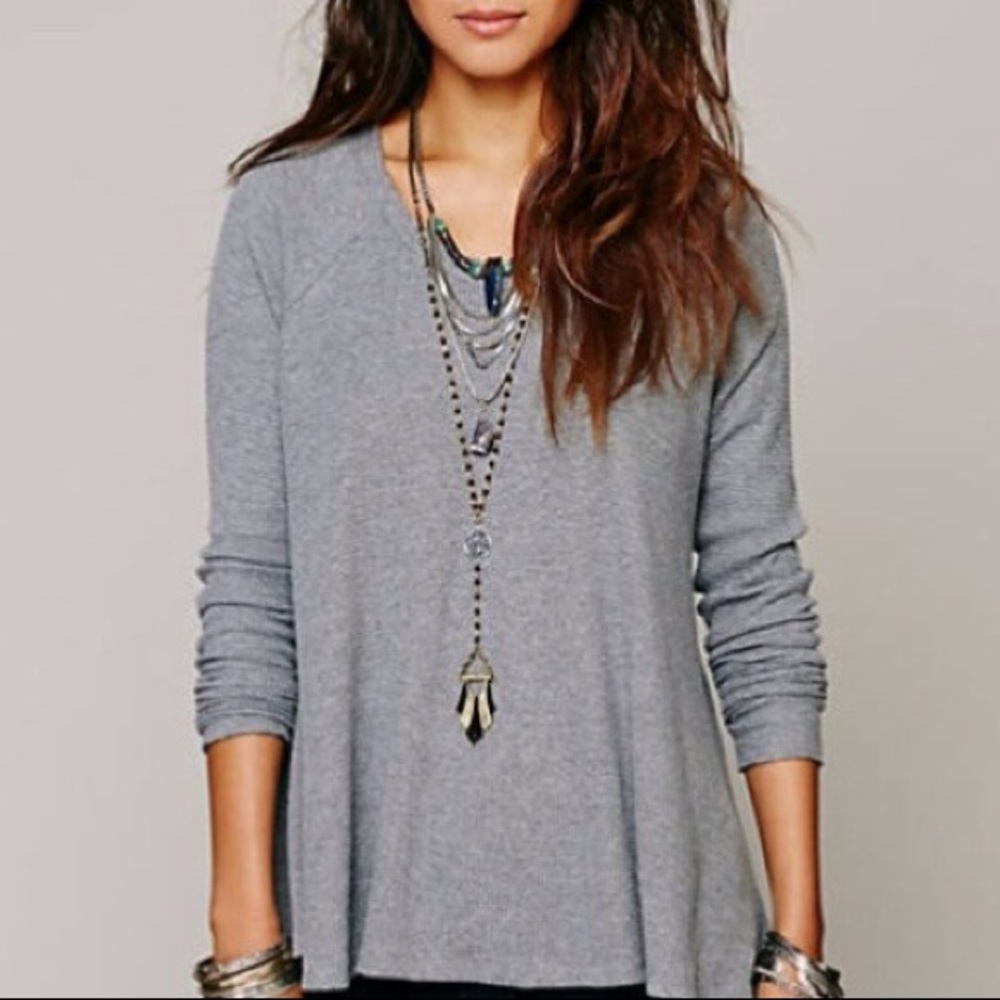 Free People Rockabilly Raglan Shirt (gray)