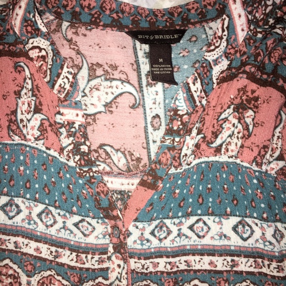 Vintage Patterned Button-Up Blouse - Picture 3 of 5