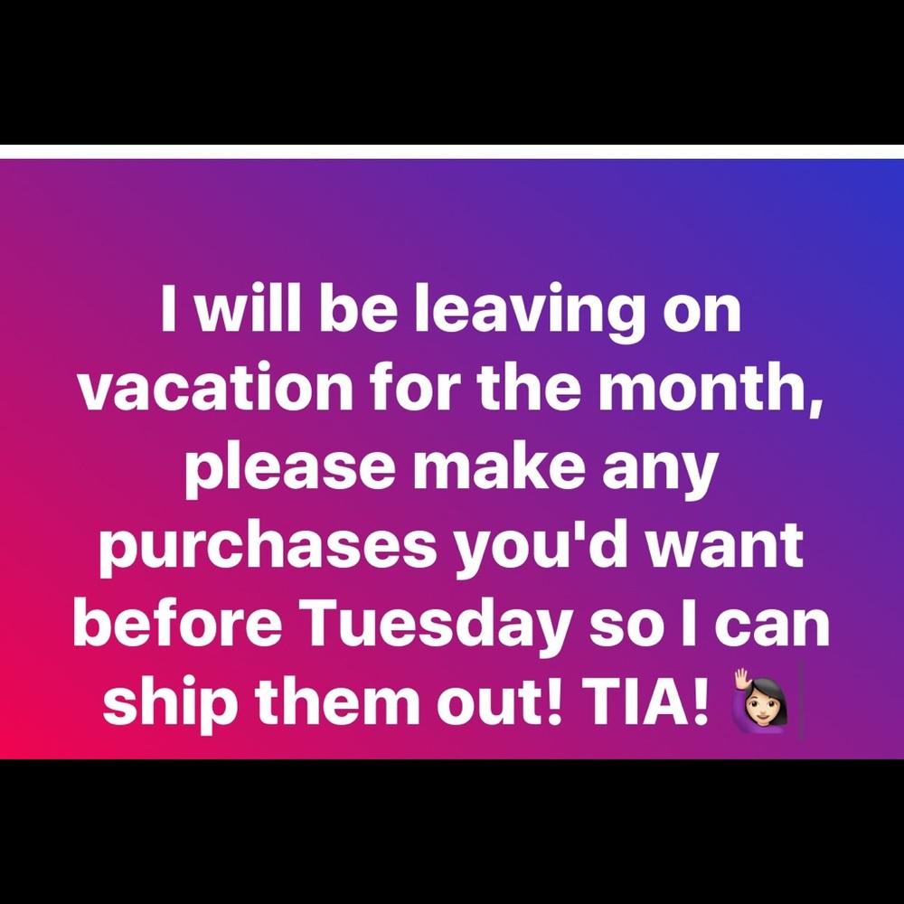 Vacation Notice!