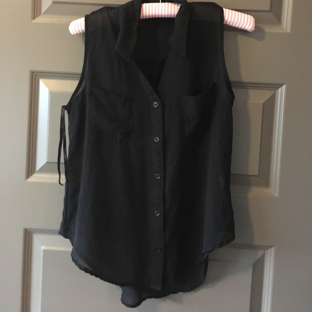 Sheer Black Sleeveless Top