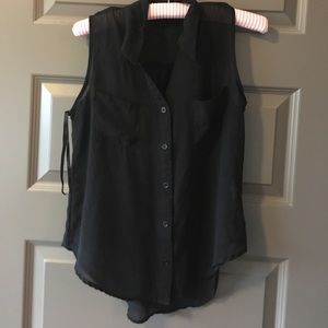 Sheer Black Sleeveless Top