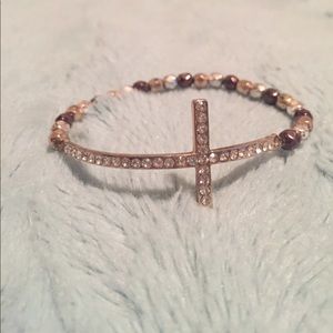 Francesca's Cross Rhinestone Bracelet