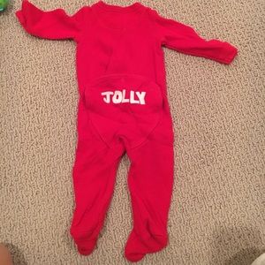 Oshkosh 6 months red union suit jolly Christmas