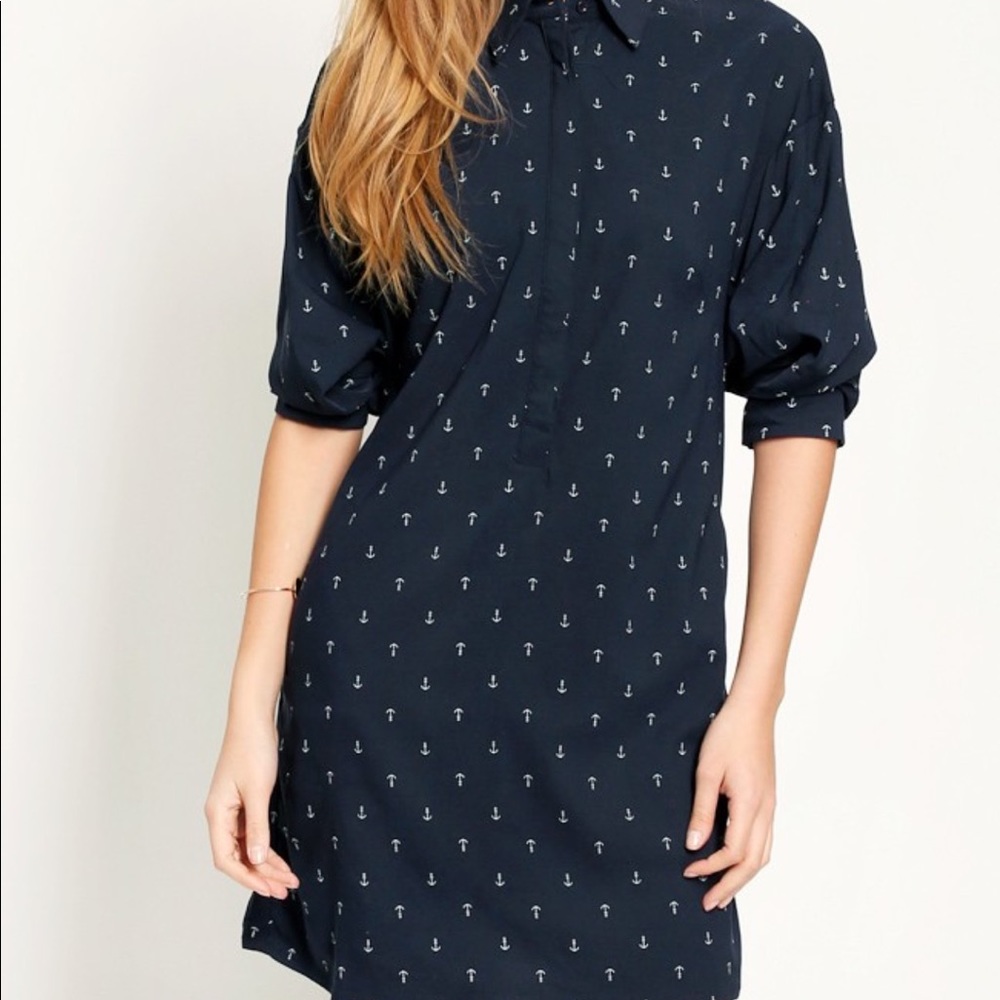 NWT black and white Anchors Away Polo shirt dress