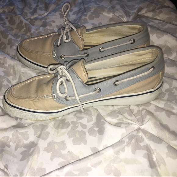 Tan and Pale Blue Sperrys - Picture 4 of 5