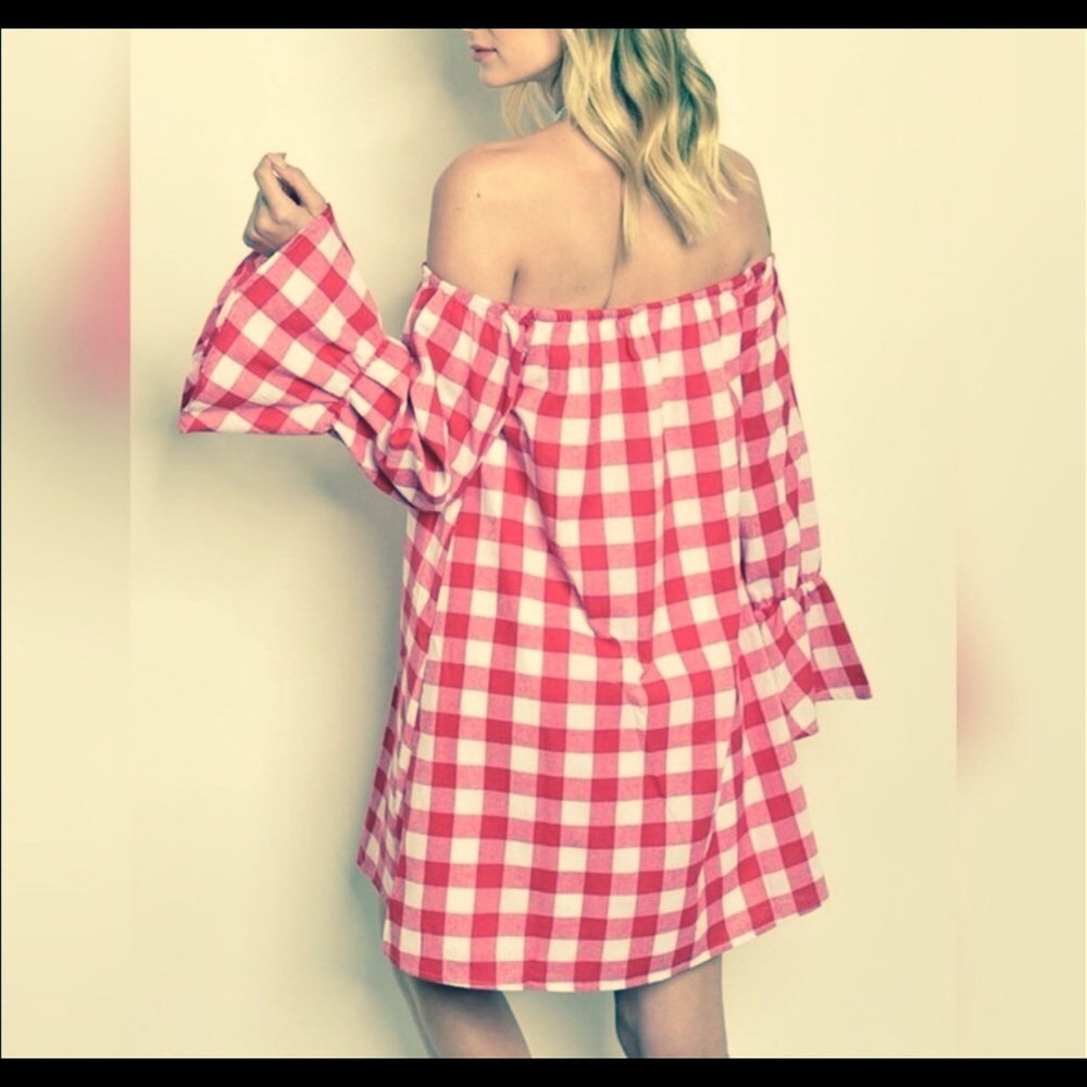 🍎LAST ONE- Red & White Gingham Dress MED Or LG 🍎 - Picture 3 of 3