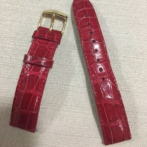 Michele leather red band with gold closure