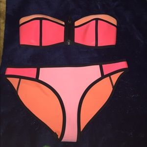 Triangl Color Block Strapless Bikini