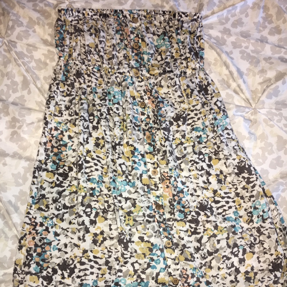 Vintage Floral Strapless Dress