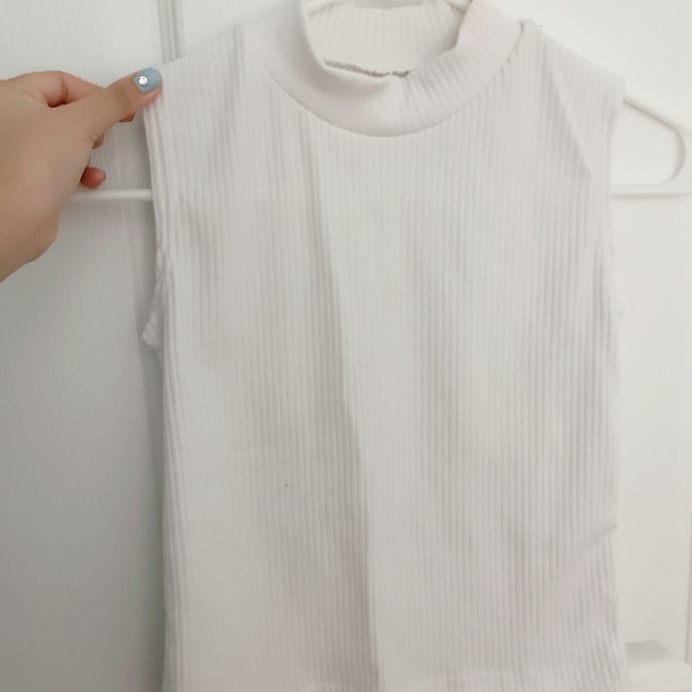 White high neck tank