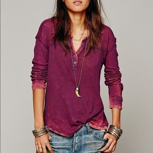 Free People Urban Cowgirl Henley Shirt