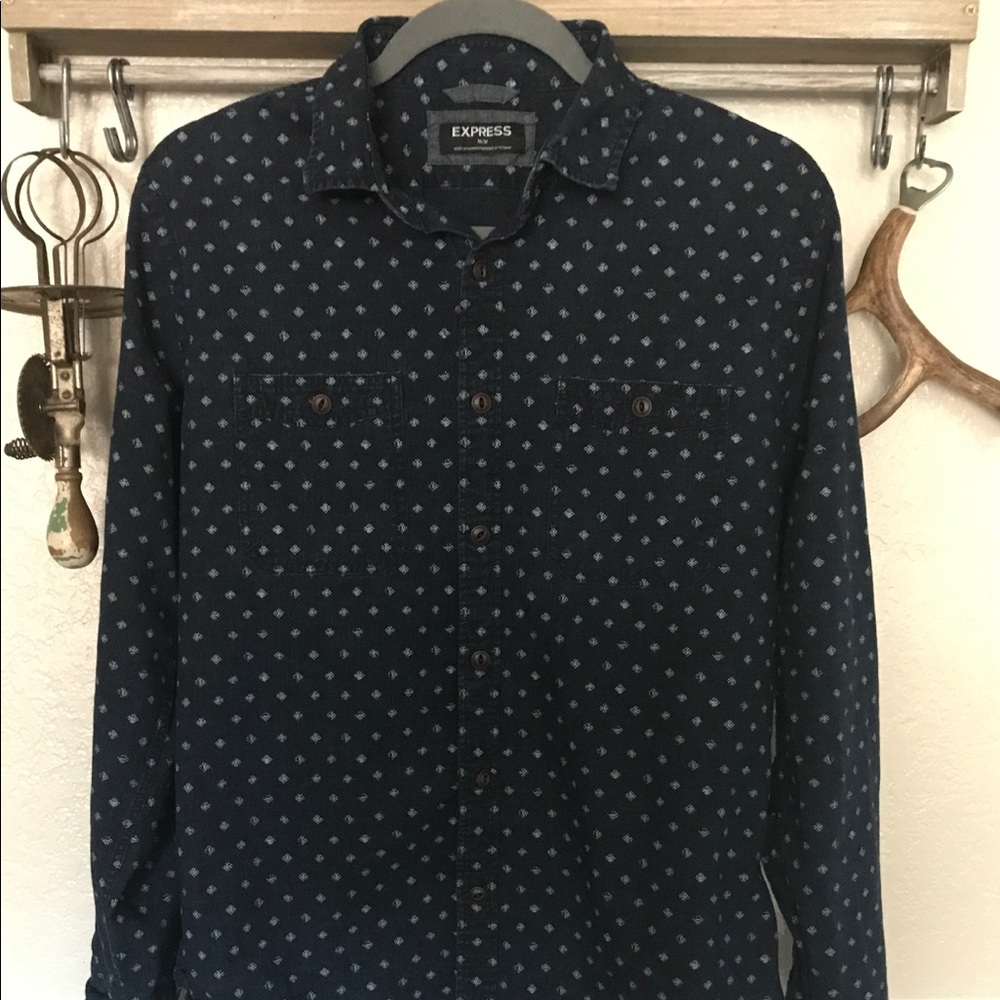 Express Men's Long Sleeve Button-Up
