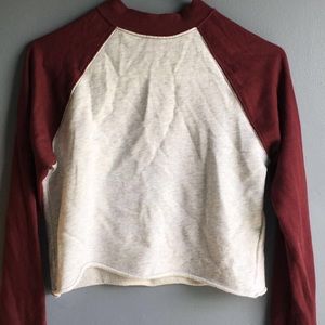 Cropped mock neck sweatshirt