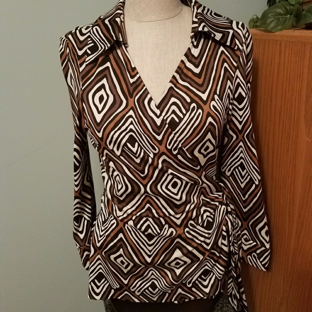 DVF Vintage long sleeved wrap blouse