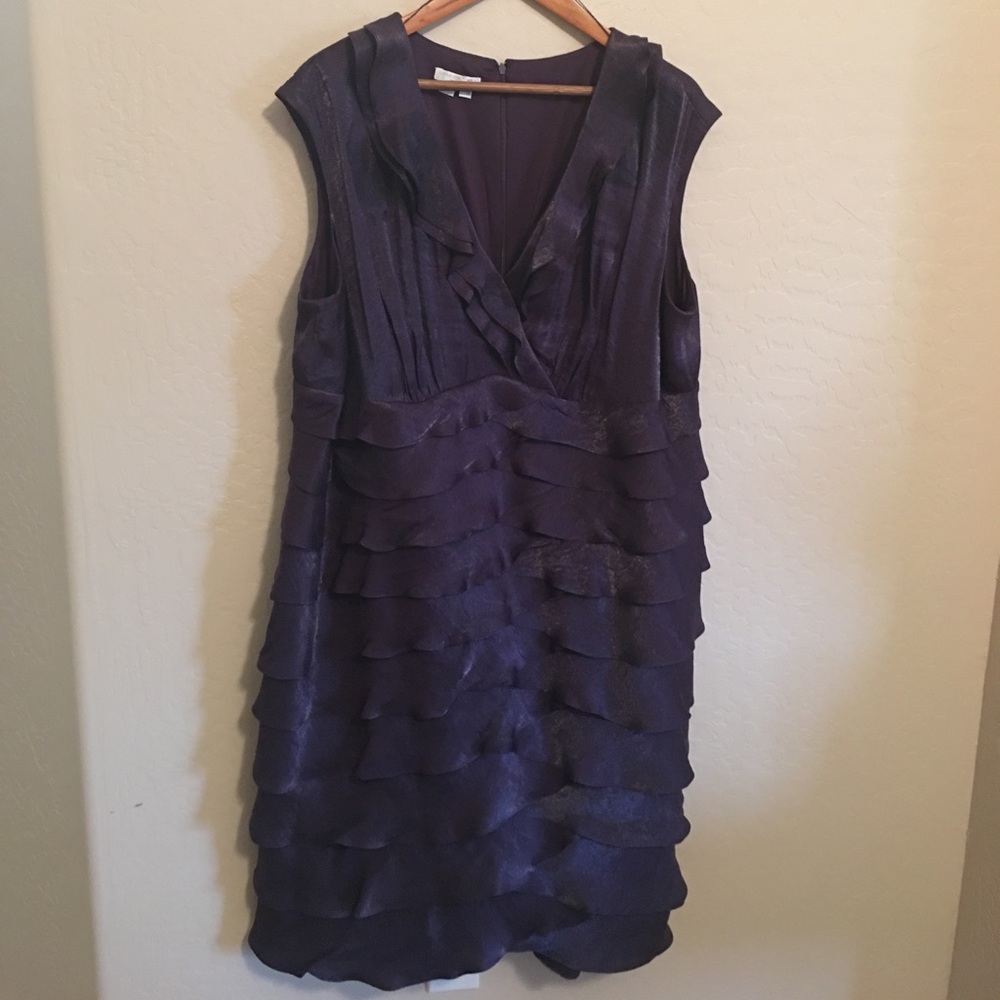 London Times Deep Purple Cocktail Dress