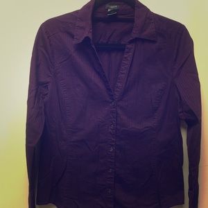 Ann Taylor size 12 deep plum dress shirt