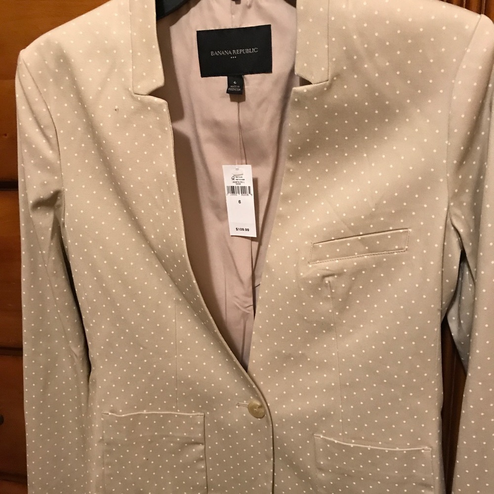 Khaki and white polka dot Blazer